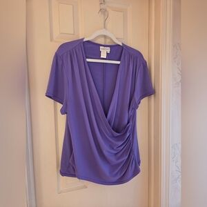 Coldwater Creek Purple Drape Blouse
